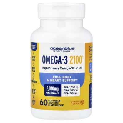 OceanBlue - Professional | Omega-3 2100® | Orange | 60 Softgels (1050 mg per Softgel)