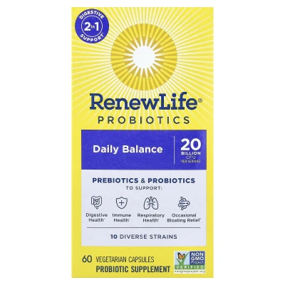 Renew Life - Probiotics | Daily Balance | 60 Vegetarian Capsules