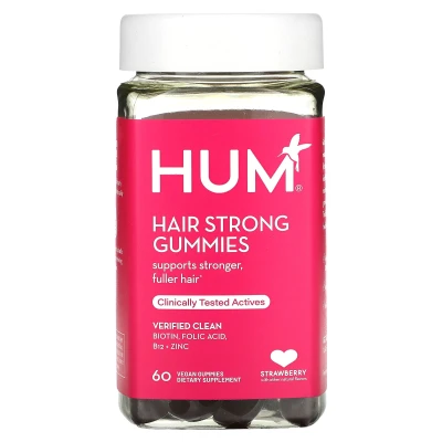 HUM Nutrition - Hair Strong Gummies | Strawberry | 60 Vegan Gummies