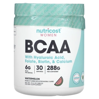 Nutricost - Women | BCAA With Hyaluronic Acid | Folate | Biotin | & Calcium | Watermelon | 10.2 oz (288 g)