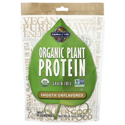 Garden of Life - Organic Plant Protein | Grain Free | Smooth Unflavored | 8.3 oz (236 g)