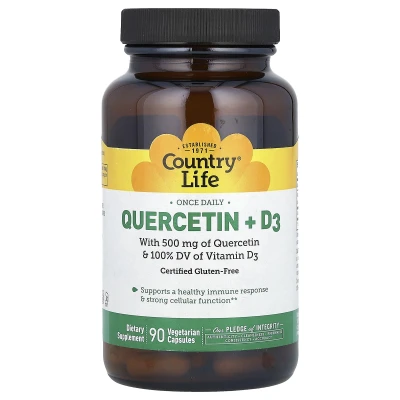 Country Life - Quercetin + D3 | 90 Vegetarian Capsules