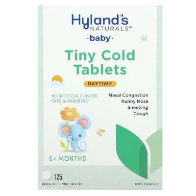 Hyland's Naturals - Baby | Tiny Cold Tablets | Daytime | 6+ Months | 125 Quick-Dissolving Tablets