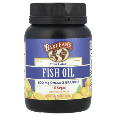 Barlean's - Fresh Catch® | Fish Oil | Omega-3 EPA/DHA | Orange | 100 Softgels (300 mg per Softgel)