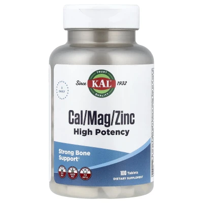 KAL - Cal/Mag/Zinc | High Potency | 100 Tablets
