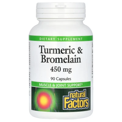 Natural Factors - Turmeric & Bromelain | 450 mg | 90 Capsules