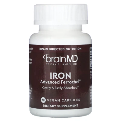 BrainMD - Iron | 30 Vegan Capsules (25 mg per Capsule)