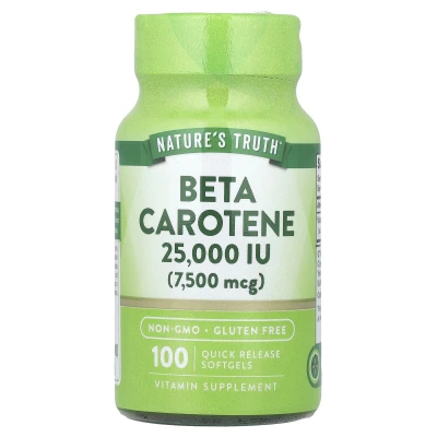Nature's Truth - Beta Carotene | 7500 mcg (25000 IU) | 100 Quick Release Softgels