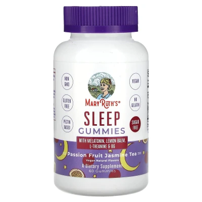 MaryRuth's - Sleep Gummies | Passion Fruit Jasmine Tea | 60 Gummies
