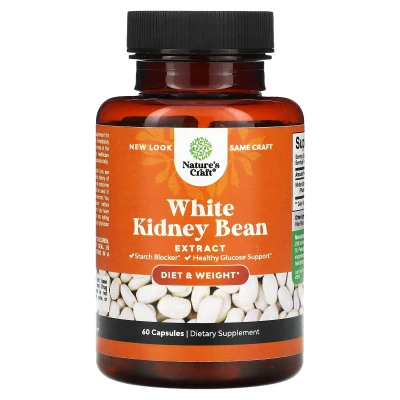 Nature's Craft - White Kidney Bean Extract | 60 Capsules (600 mg per Capsule)