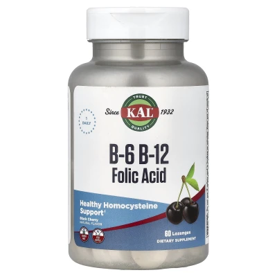 KAL - B-6 | B-12 | Folic Acid | Black Cherry | 60 Lozenges