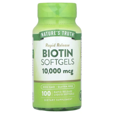 Nature's Truth - Biotin | 10000 mcg | 100 Rapid Release Liquid Softgels