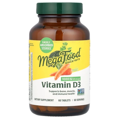 MegaFood - Vitamin D3 | 25 mcg (1 | 000 IU) | 60 Tablets