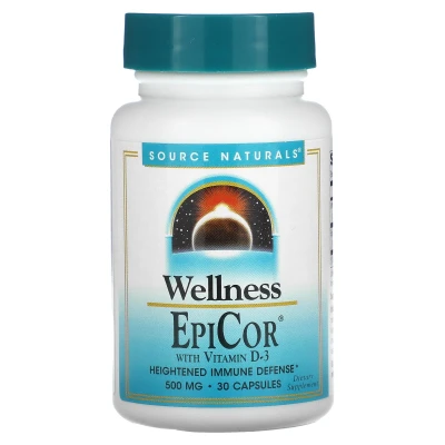 Source Naturals - Wellness | EpiCor With Vitamin D-3 | 500 mg | 30 Capsules