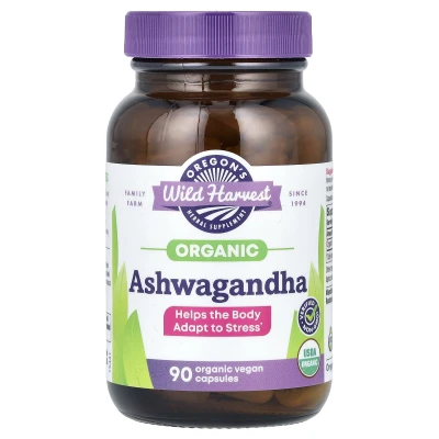 Oregon's Wild Harvest - Organic Ashwagandha | 90 Organic Vegan Capsules (400 mg per Capsule)