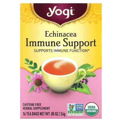 Yogi Tea - Immune Support | Echinacea | Caffeine Free | 16 Tea Bags | 0.85 oz (24 g)
