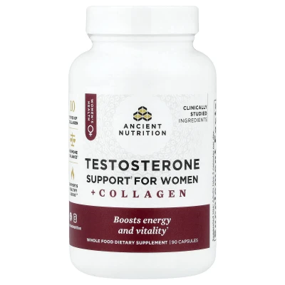 Ancient Nutrition - Testosterone Support for Women + Collagen | 90 Capsules