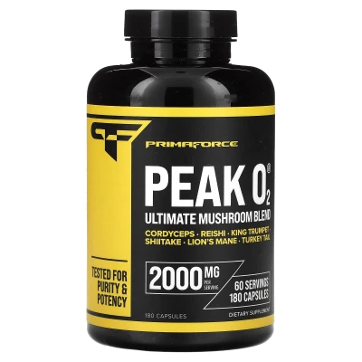 Primaforce - Peak O2 | Ultimate Mushroom Blend | 180 Capsules (666 mg per Capsule)