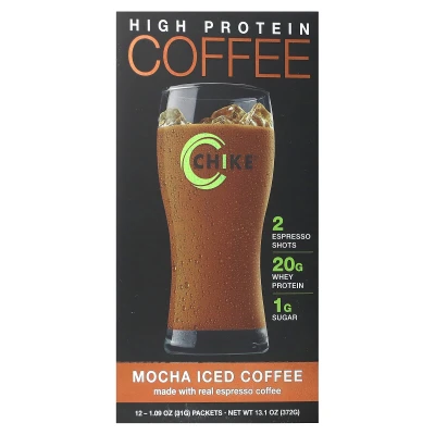 Chike Nutrition - High Protein Iced Coffee | Mocha | 12 Packets | 1.09 oz (31 g) Each