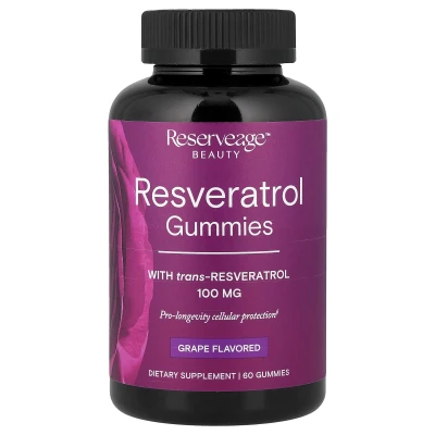 Reserveage Beauty - Resveratrol Gummies | Grape | 60 Gummies