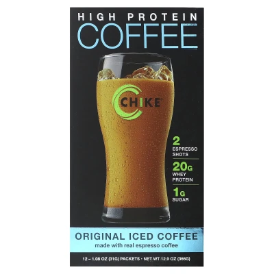 Chike Nutrition - High Protein Iced Coffee | Original | 12 Packets | 1.08 oz (31 g) Each