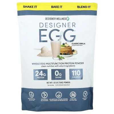 Designer Wellness - Designer Egg® | Whole Egg Multifunction Protein Powder | Classic Vanilla | 1.55 lb (704 g)