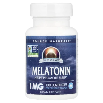 Source Naturals - Melatonin | Peppermint | 1 mg | 100 Lozenges