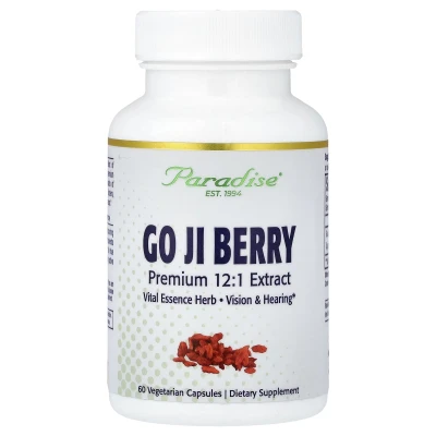 Paradise Herbs - Goji Berry | 60 Vegetarian Capsules (400 mg Per capsule)