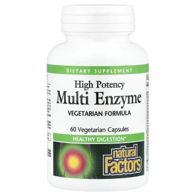Natural Factors - Multi Enzyme | High Potency | 60 Vegetarian Capsules