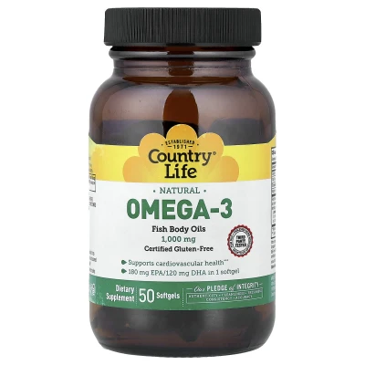 Country Life - Natural Omega-3 | 1000 mg | 50 Softgels