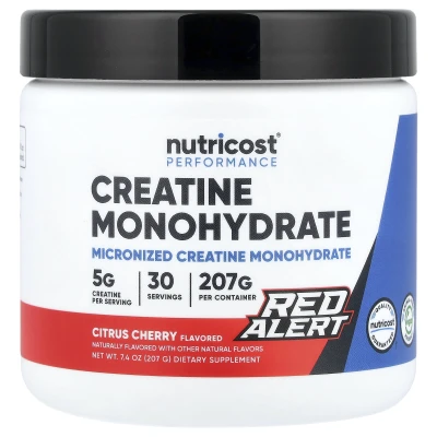 Nutricost - Performance | Creatine Monohydrate | Red Alert | Citrus Cherry | 7.4 oz (207 g)