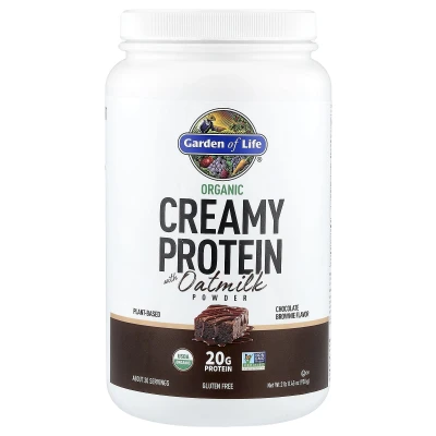 Garden of Life - Organic Creamy Protein with Oatmilk Powder | Chocolate Brownie | 2 lb 0.45 oz (920 g)