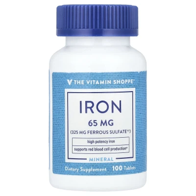 The Vitamin Shoppe - Iron | 65 mg | 100 Tablets