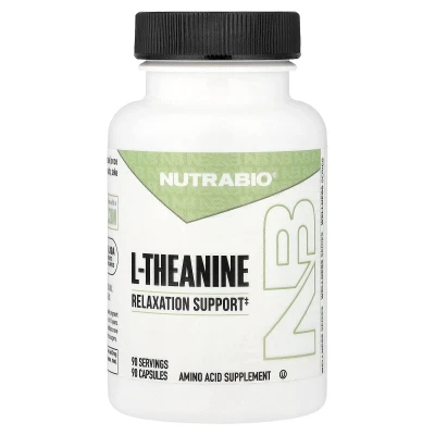 NutraBio - L-Theanine | 90 Capsules (200 mg per Capsule)