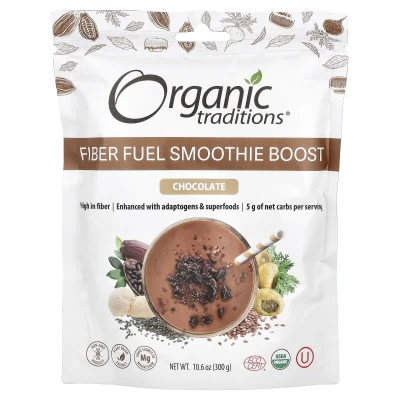 Organic Traditions - Fiber Fuel Smoothie Boost | Chocolate | 10.6 oz (300 g)