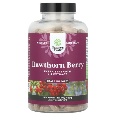Nature's Craft - Hawthorn Berry | 240 Capsules (665 mg per Capsule)