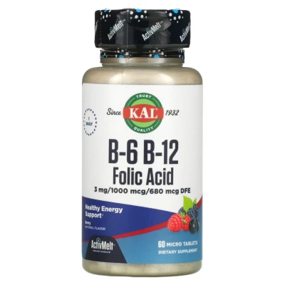 KAL - B-6 B-12 Folic Acid | Berry | 60 Micro Tablets