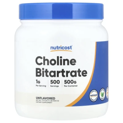 Nutricost - Choline Bitartrate | Unflavoured | 17.9 oz (500 g)