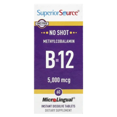Superior Source - Methylcobalamin B-12 | 5000 mcg | 60 MicroLingual® Instant Dissolve Tablets