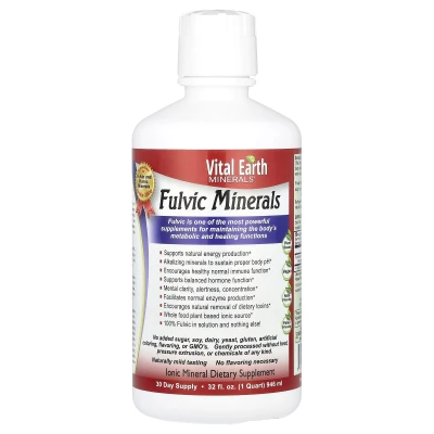 Vital Earth Minerals - Fulvic Minerals | 180 mg | 32 fl oz (946 ml)