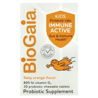 BioGaia - Protectis Kids | Immune Active | Tasty Orange | 30 Probiotic Chewable Tablets