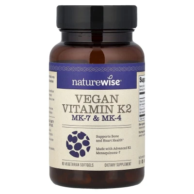 NatureWise - Vegan Vitamin K2 | MK-7 & MK-4 | 90 Vegetarian Softgels