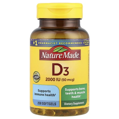 Nature Made - Vitamin D3 | 50 mcg (2 | 000 IU) | 250 Softgels