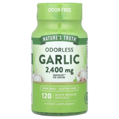 Nature's Truth - Odourless Garlic | 120 Quick Release Softgels (1 | 200 mg per Softgel)