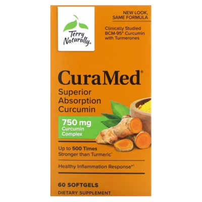 Terry Naturally - CuraMed | Superior Absorption Curcumin | 750 mg | 60 Softgels