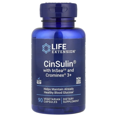 Life Extension - CinSulin® with InSea®2 and Crominex® 3+ | 90 Vegetarian Capsules