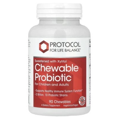 Protocol for Life Balance - Chewable Probiotic | for Children and Adults | 2 Billion | 90 Chewables