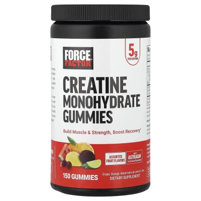 Force Factor - Creatine Monohydrate Gummies | Assorted Fruit | 150 Gummies