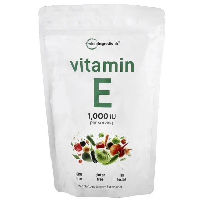 Micro Ingredients - Vitamin E | 240 Softgels (500 IU per Softgel)
