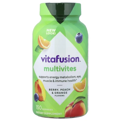 VitaFusion - Multivites Gummies | Berry | Peach & Orange | 150 Gummies